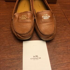 Coach Opal Pebble Grain Leather loafers Saddle color Size 8